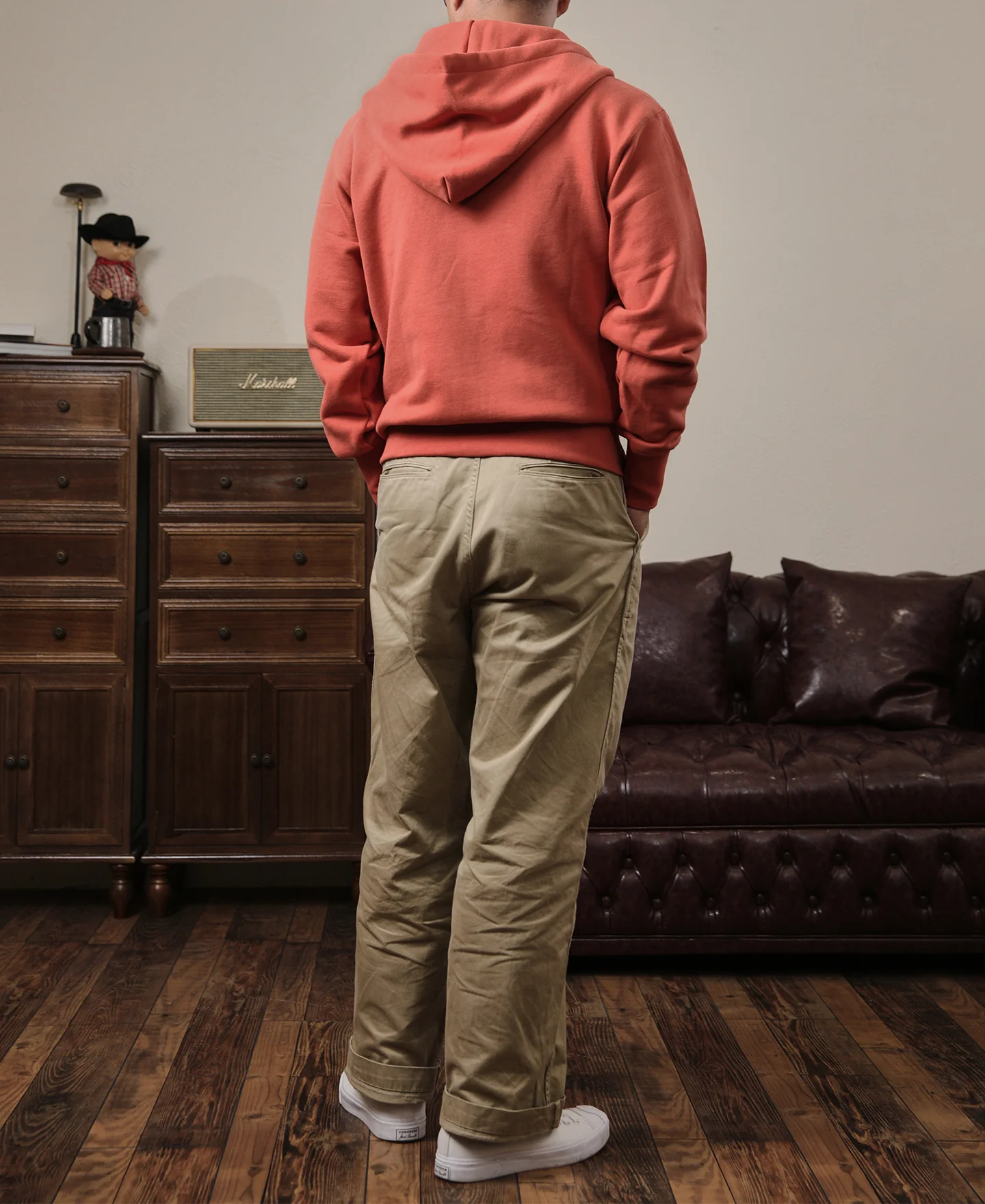 17.5 oz Terry Cloth Full-Zip Hoodie - Brick Red - Image 6