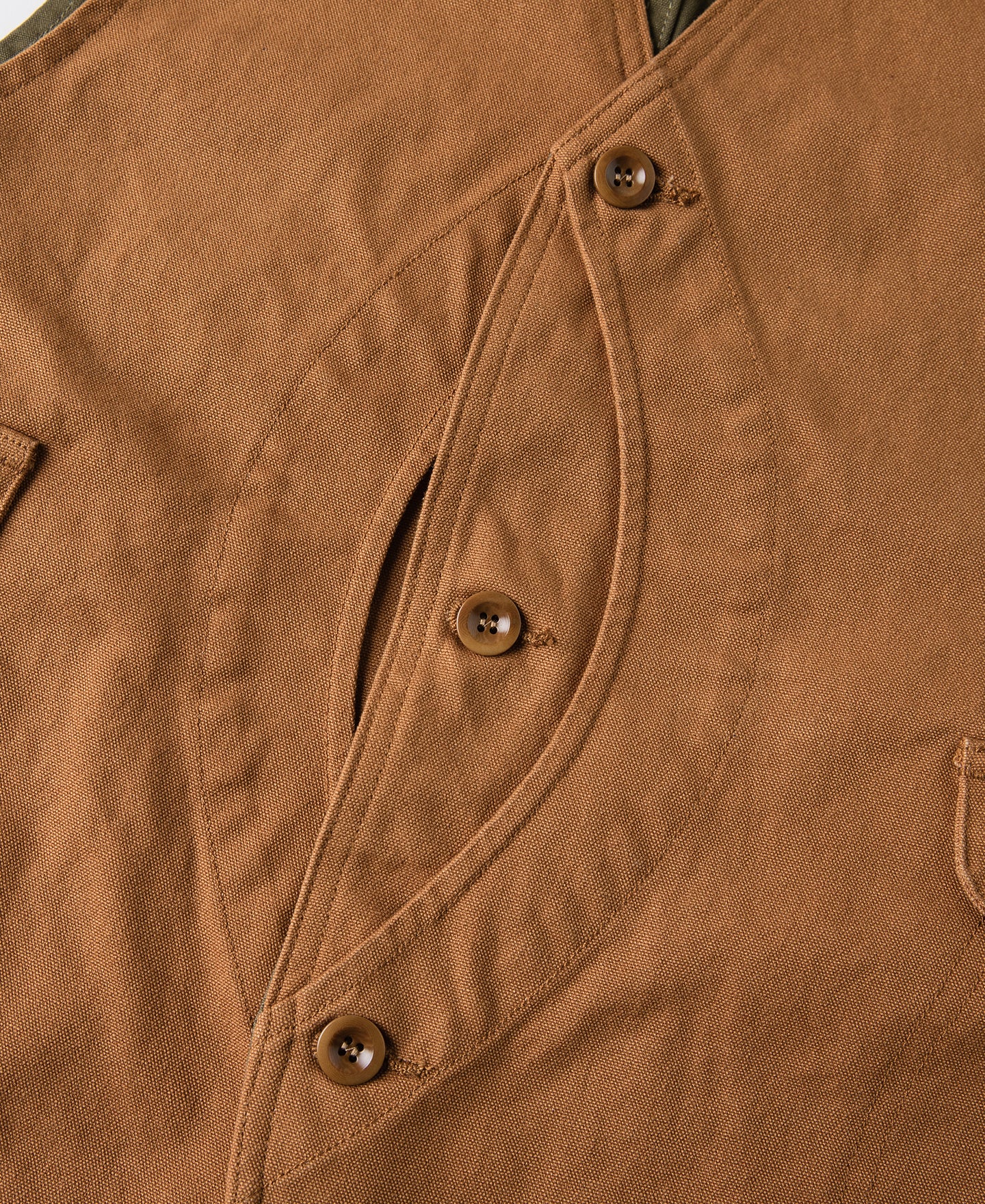 1930s Canvas Game Pockets Vest - Ginger - Image 10