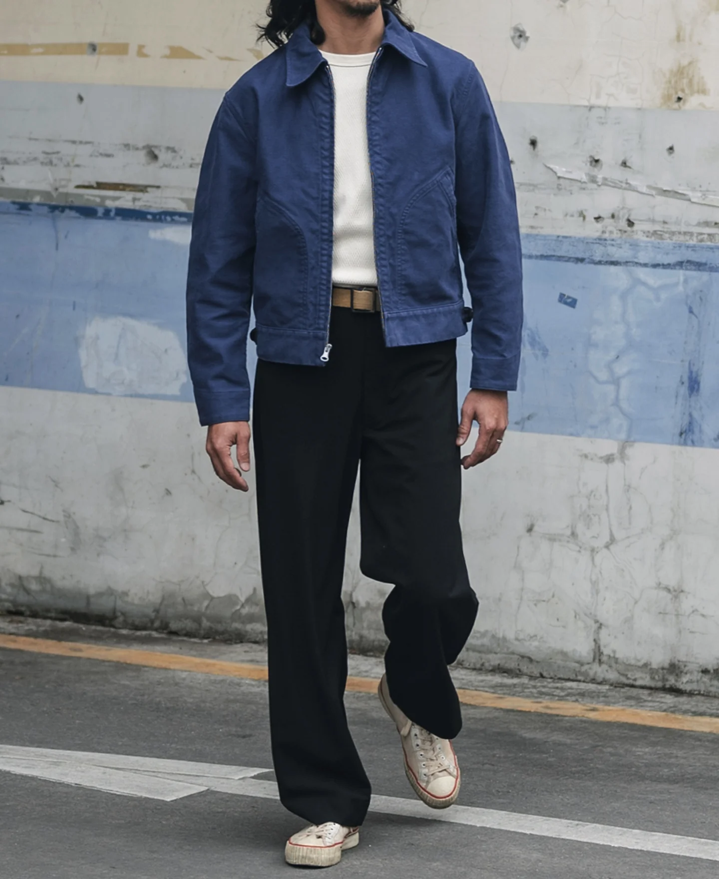 1950s Moleskin Cossack Jacket - Blue - Image 3