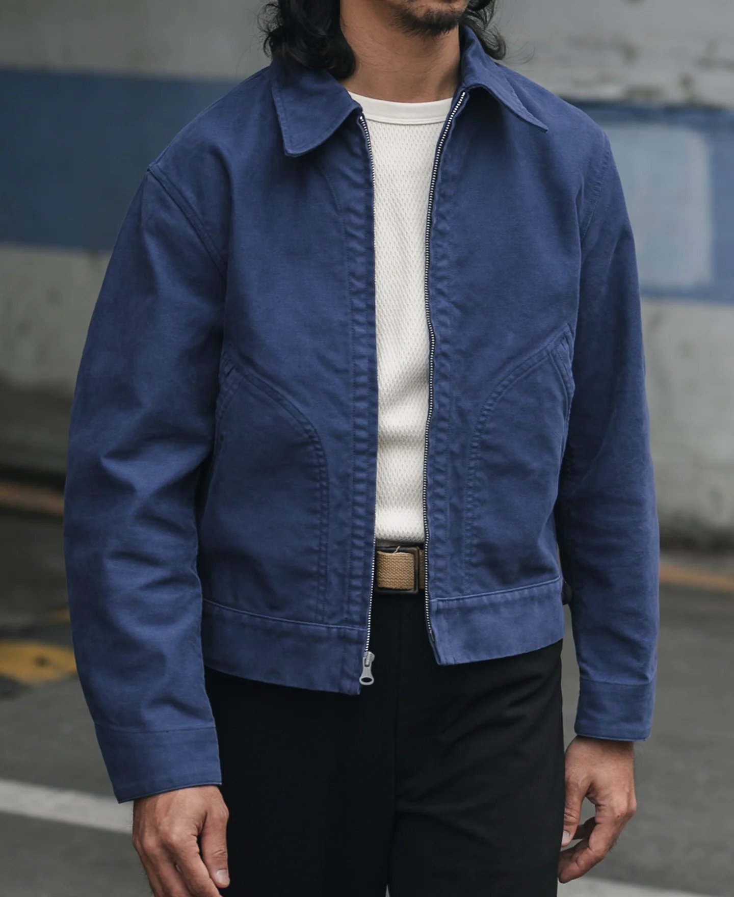 1950s Moleskin Cossack Jacket - Blue - Image 4