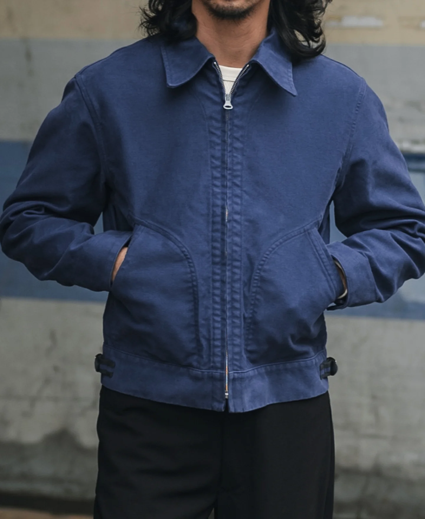 1950s Moleskin Cossack Jacket - Blue - Image 5