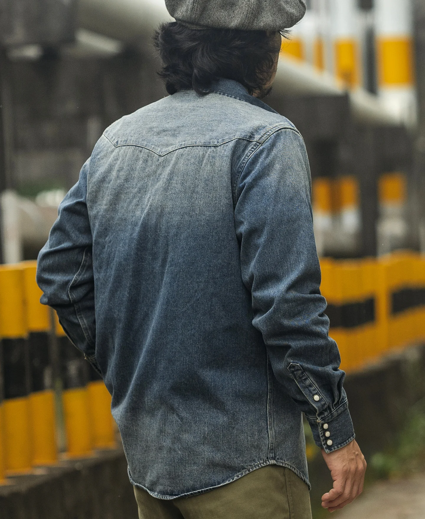 1950s Slub Denim Western Shirt - Image 5