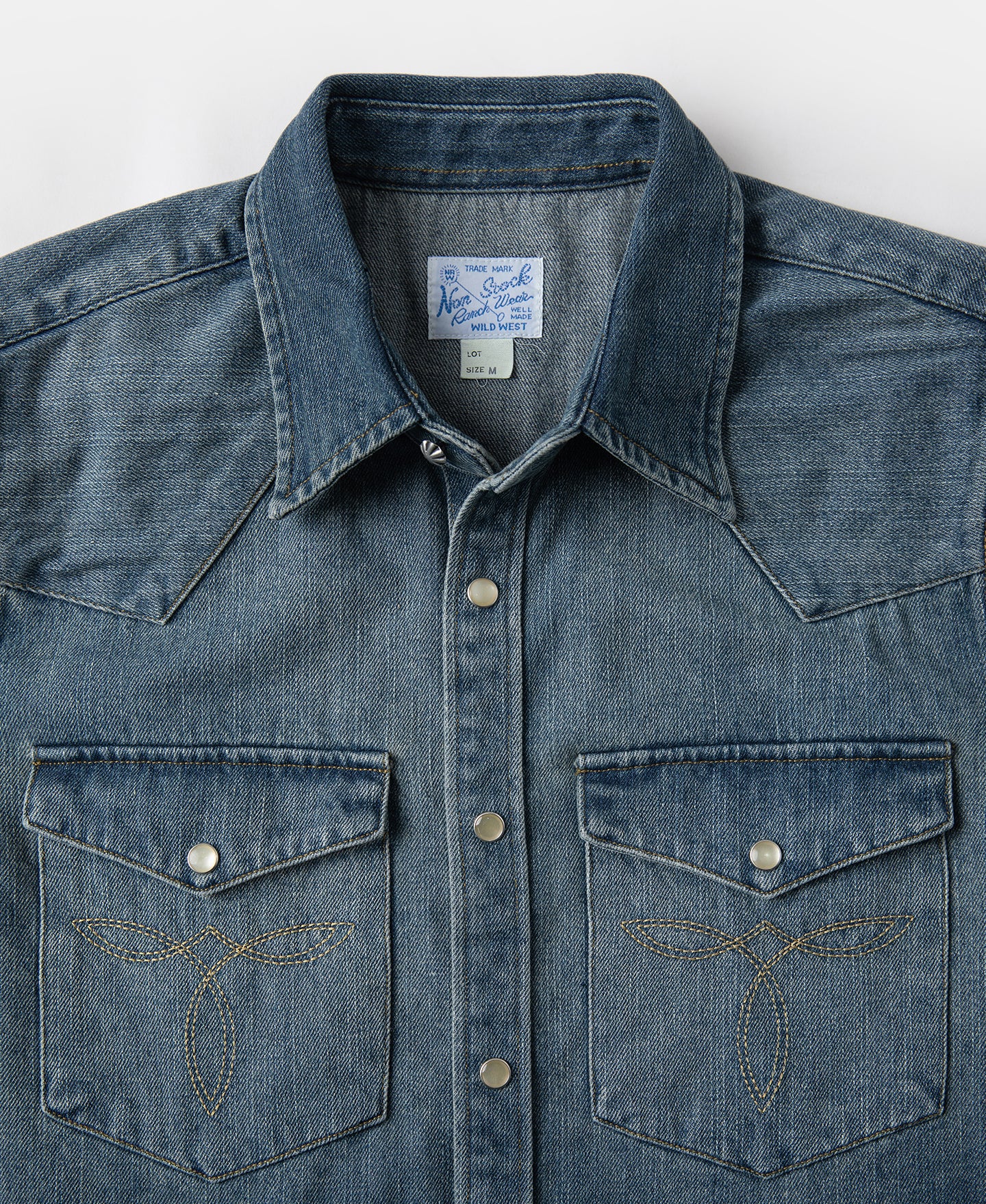 1950s Slub Denim Western Shirt - Image 6
