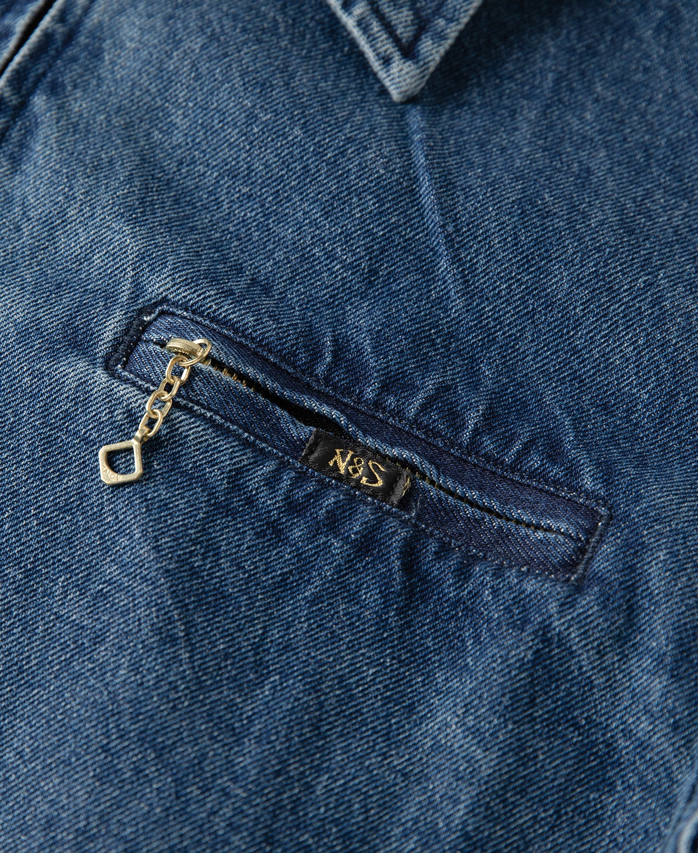 1970s Stonewashed Zip Up Denim Work Jacket - Image 12