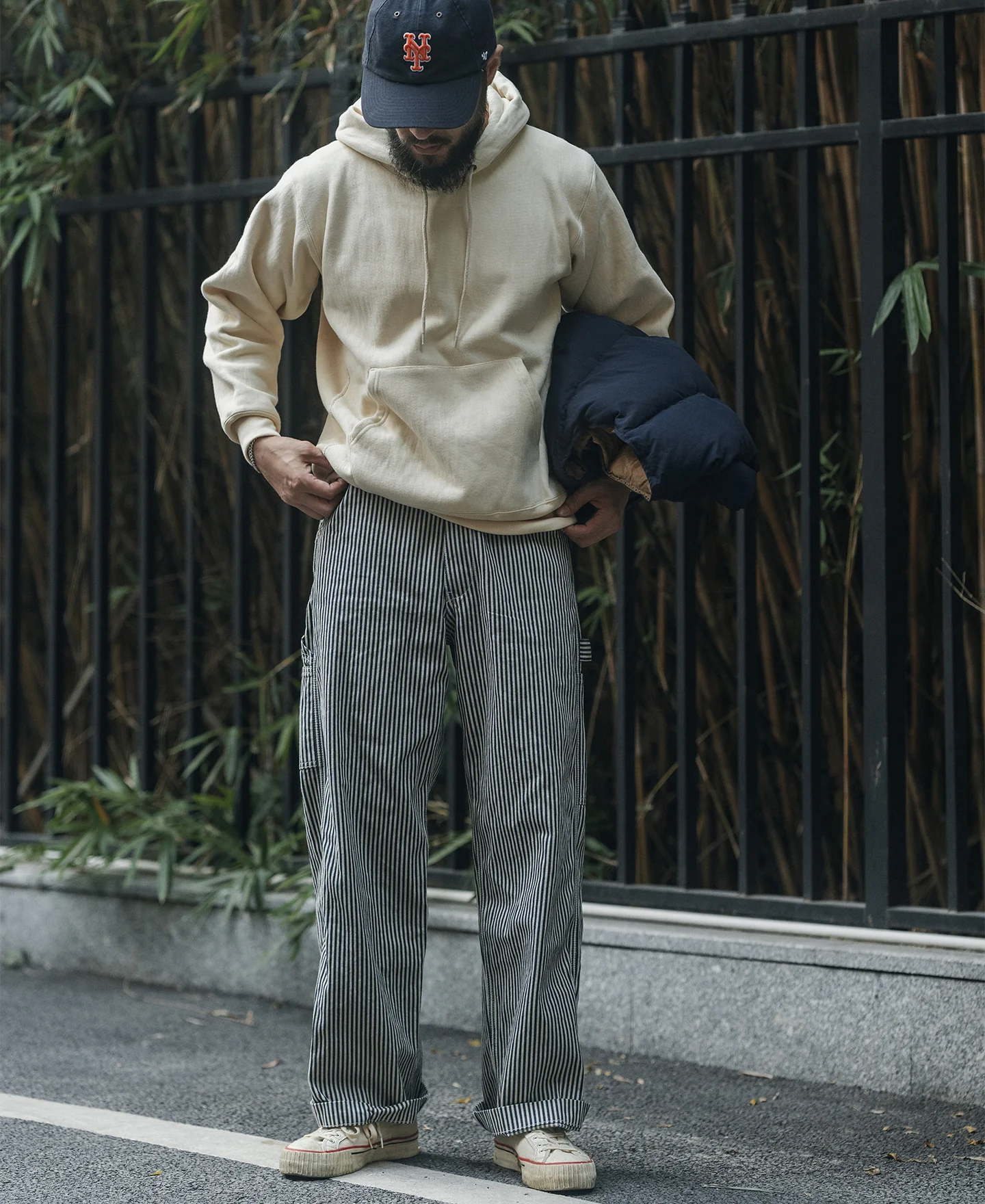 21 oz Military Academy Reverse Weave Hoodie - Apricot - Image 4