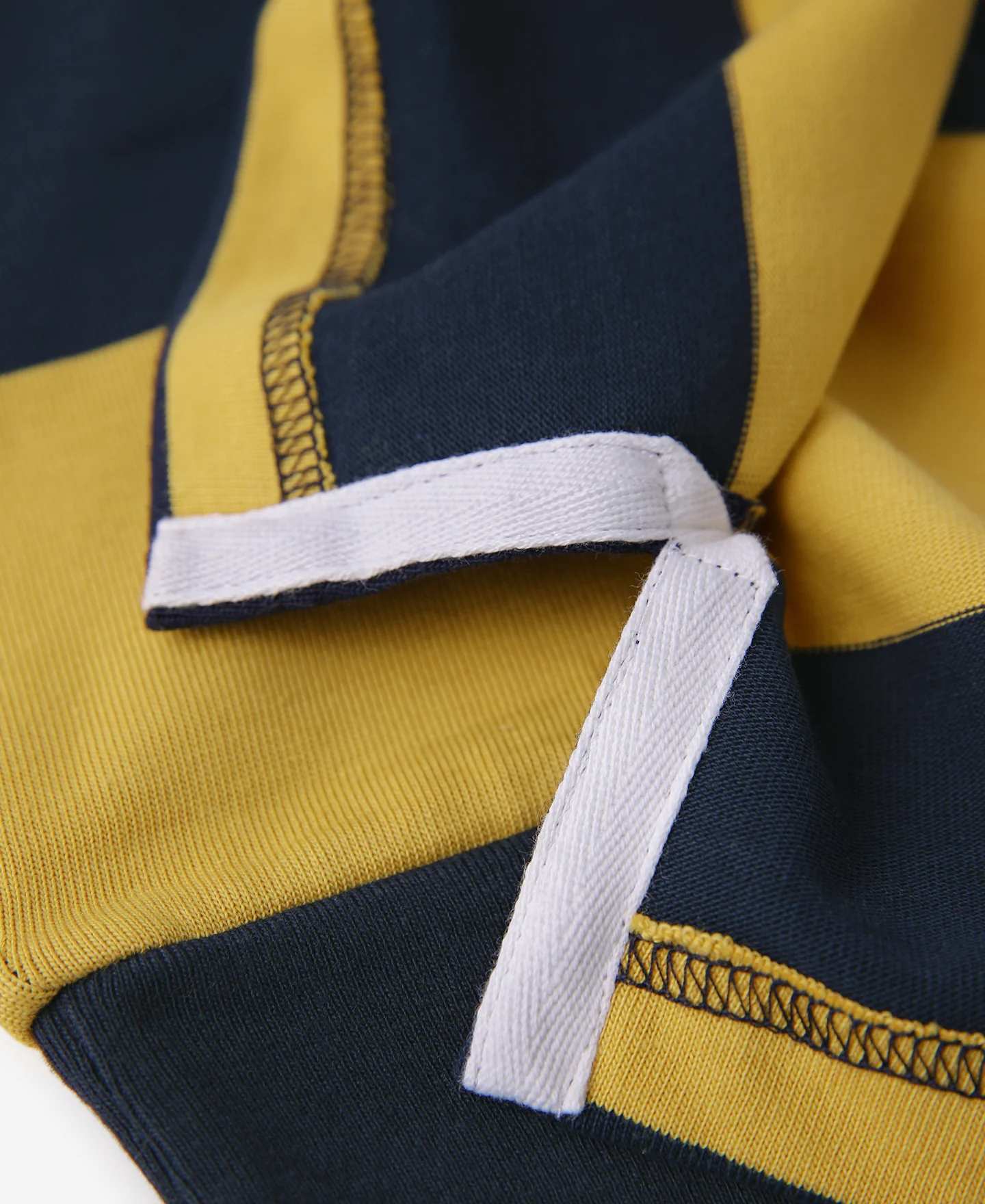 Classic Fit Striped Jersey Rugby Shirt - Yellow/Navy - Image 11