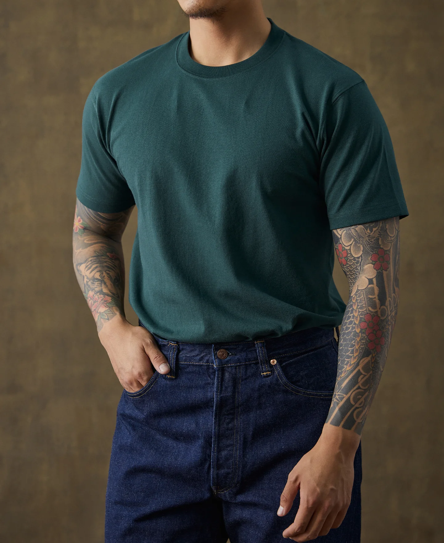 9 oz Cotton Tubular T-Shirt - Dark Green - Image 3