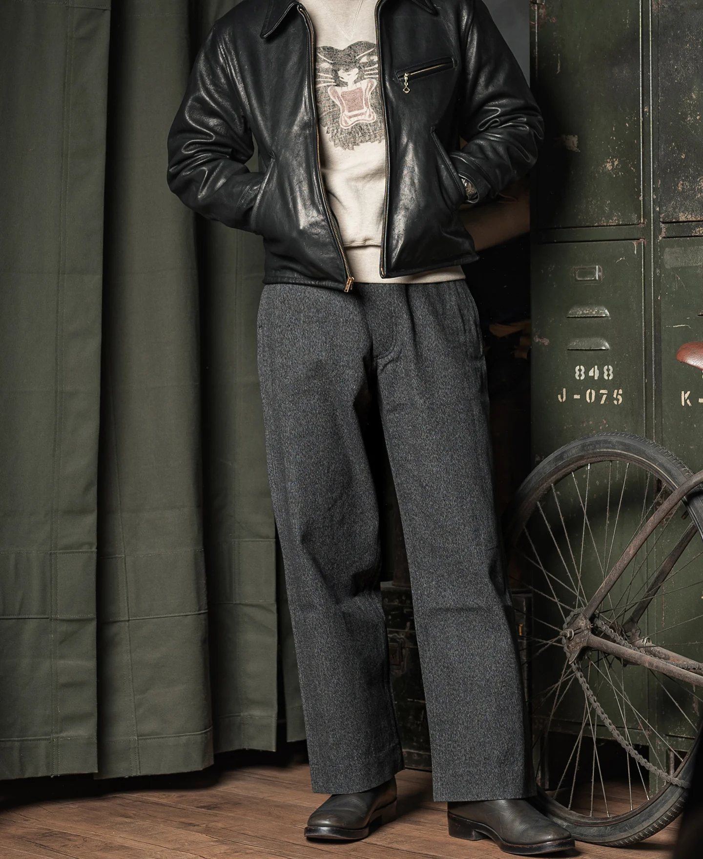 1940s Covert Salt & Pepper Trousers - Image 3