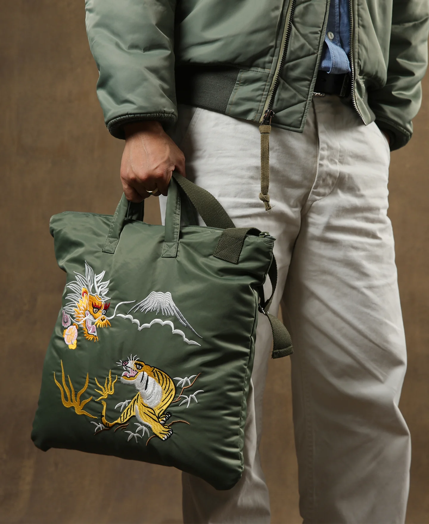 Dragon × Tiger Embroidery Flyers Helmet Bag - Image 4