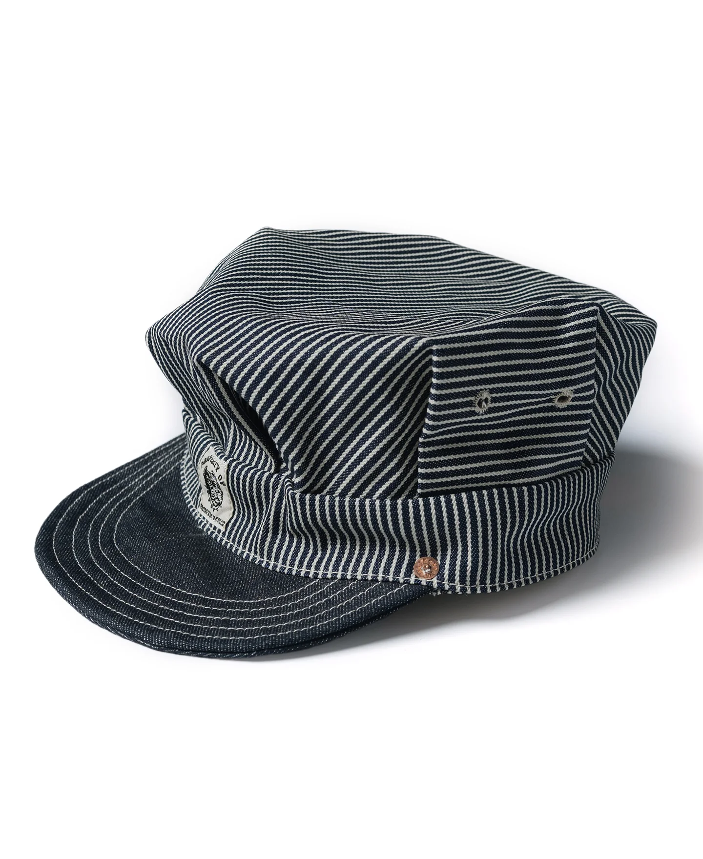 Hickory Stripe Railroad Engineer Cap - Image 7