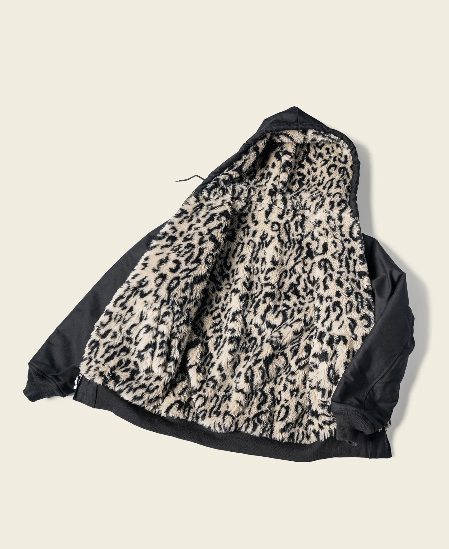 Leopard Print Reversible Deck Jacket - Black - Image 2