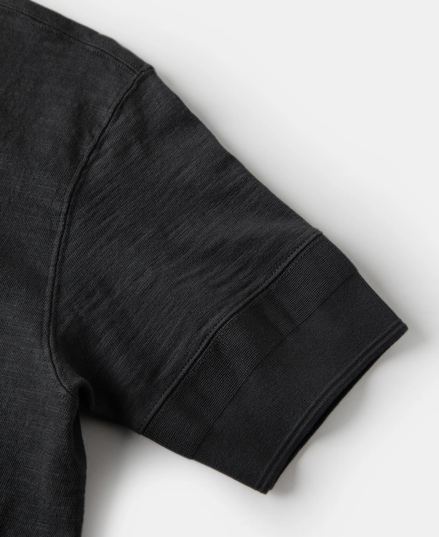 Loopwheel Tubular Henley T-Shirt - Black - Image 10