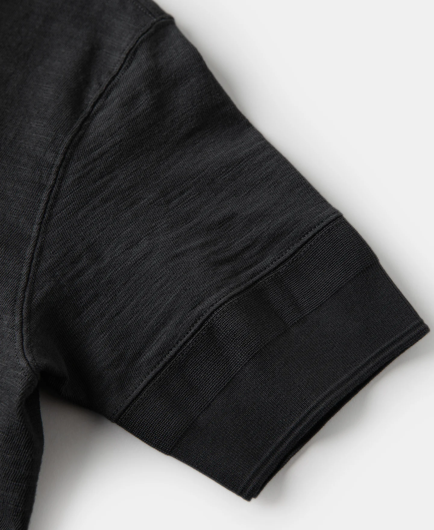 Loopwheel Tubular Henley T-Shirt - Black - Image 11