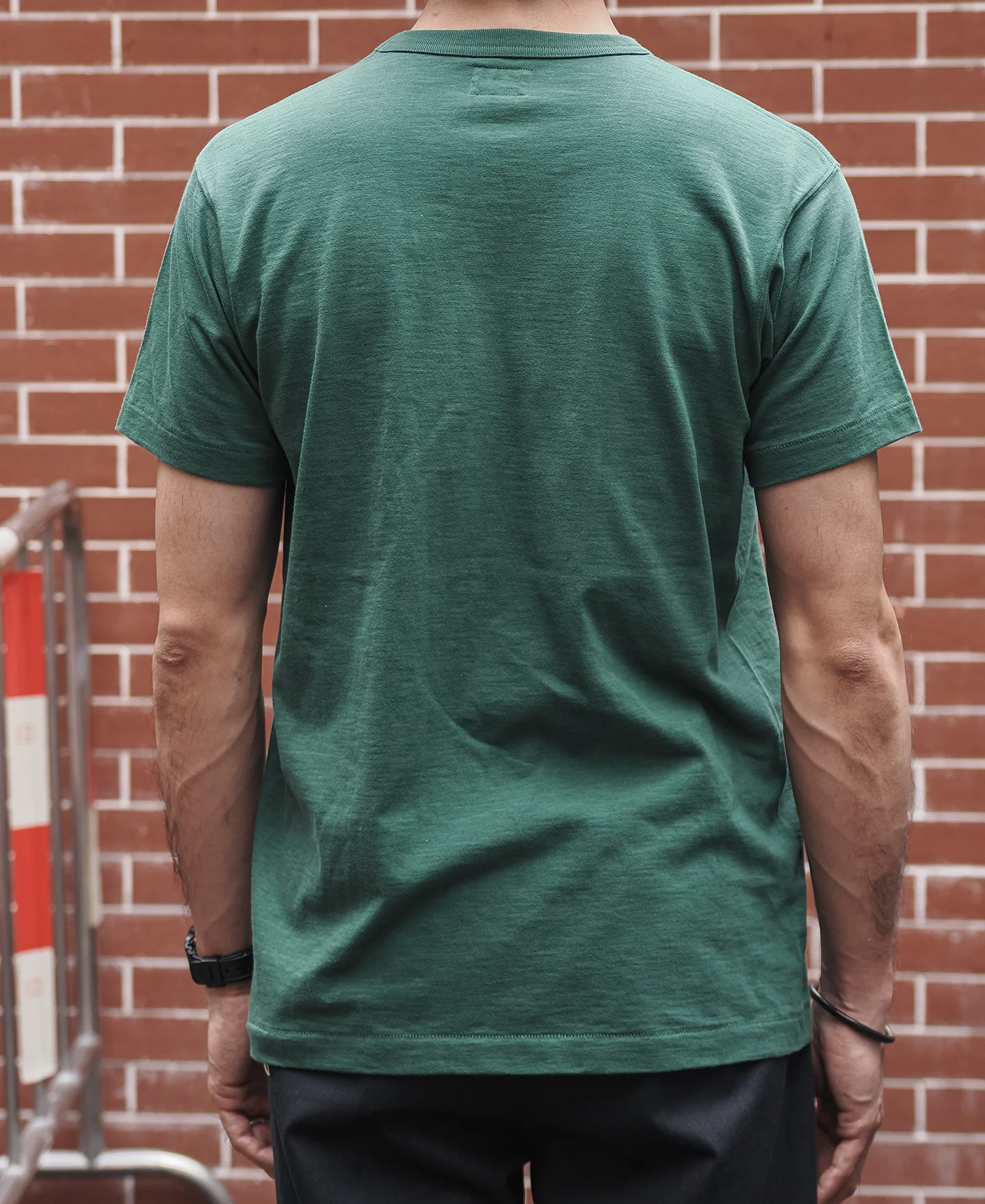 Loopwheel Tubular Slub Cotton Pocket T-Shirt - Green - Image 5
