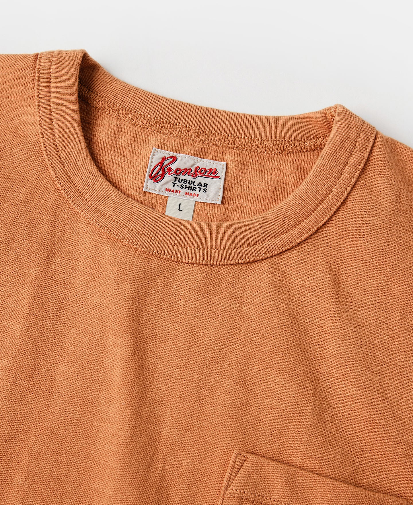 Loopwheel Tubular Slub Cotton Pocket T-Shirt - Orange - Image 6