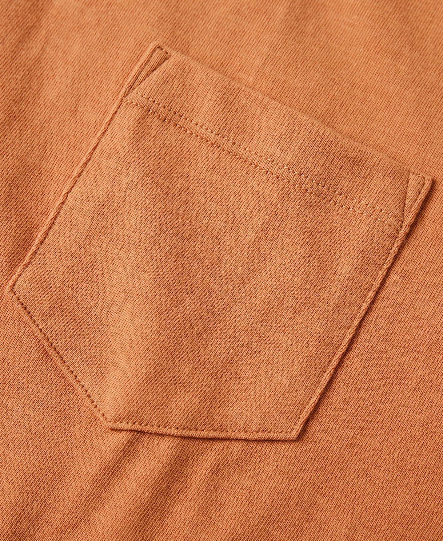 Loopwheel Tubular Slub Cotton Pocket T-Shirt - Orange - Image 7