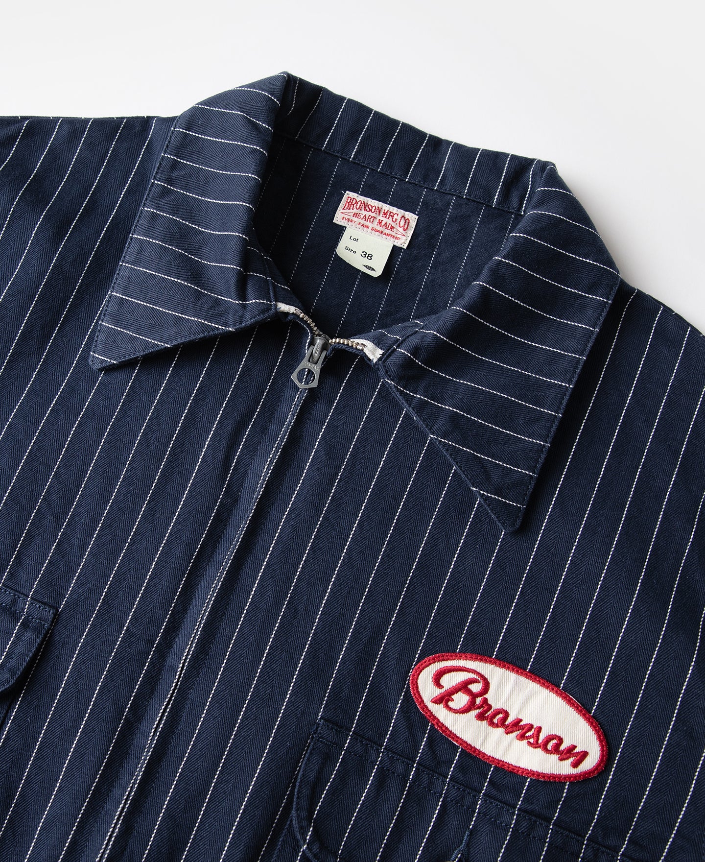 Lot 954 1950s Motorcycle Mechanic Stripe Chore Coat - Navy - Image 7