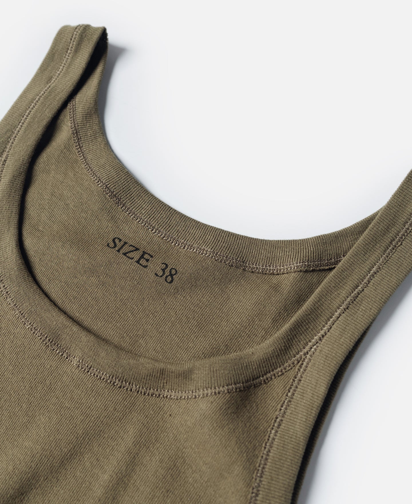 Military Cotton Tank Top - Olive - Image 7