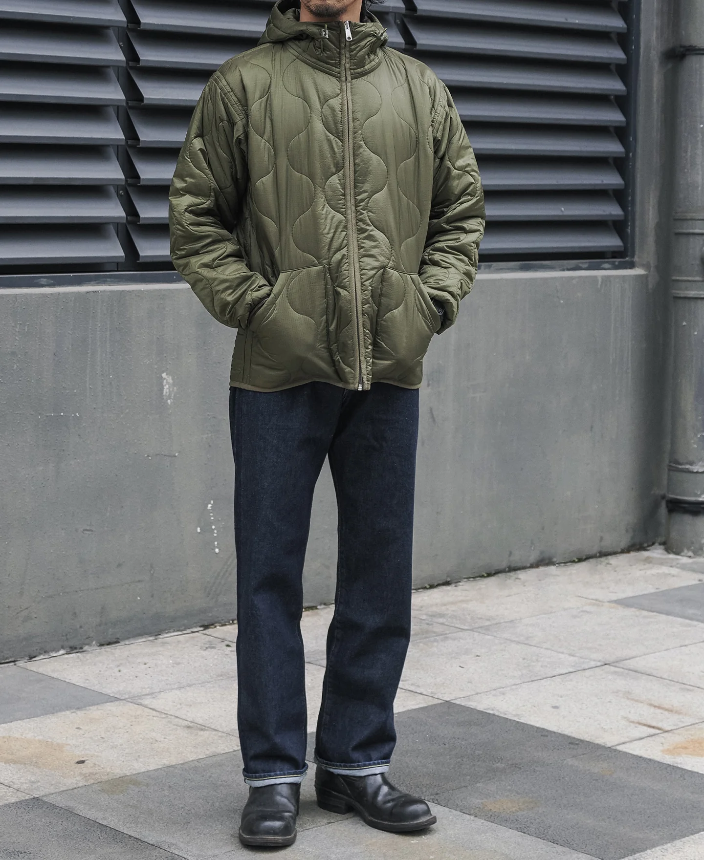 Military Style Quilted Padded Ripstop Nylon Jacket - Experimental Sample - Image 3