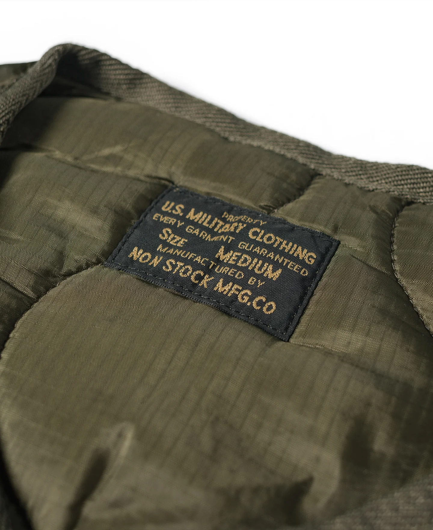 Military Style Quilted Padded Ripstop Nylon Vest - Olive - Image 7