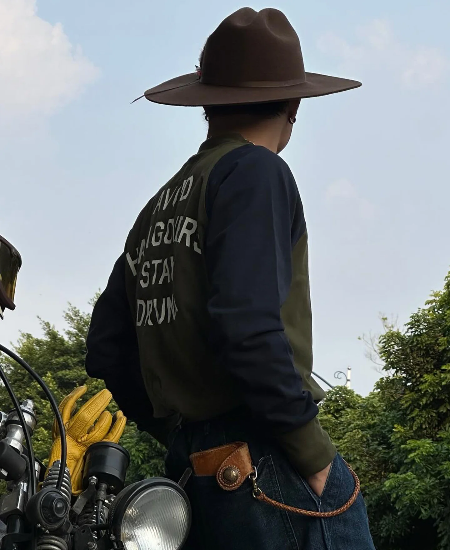 Quarter-Zip Rider Printed Long Sleeve T-Shirt - Olive - Image 4