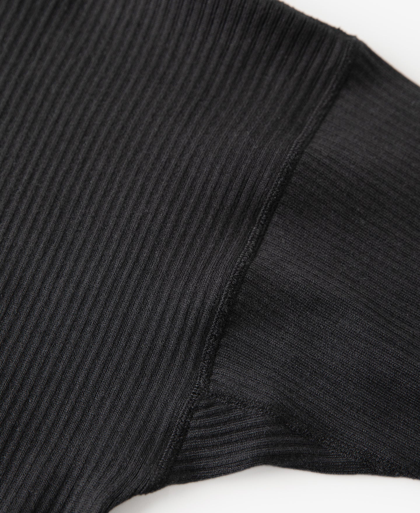 Ribbed Long Sleeve Henley T-Shirt - Black - Image 12
