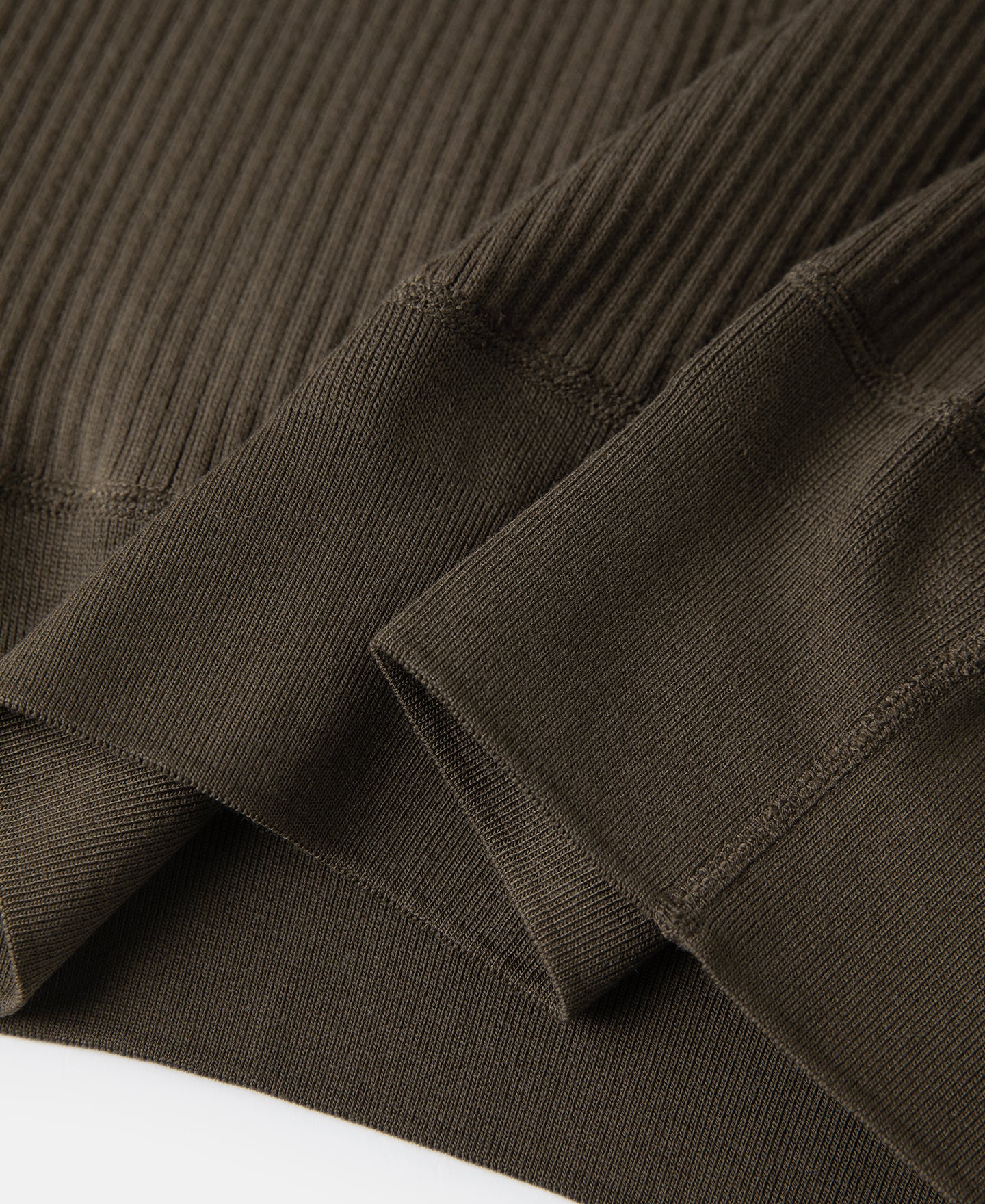 Ribbed Long Sleeve Henley T-Shirt - Olive Brown - Image 16