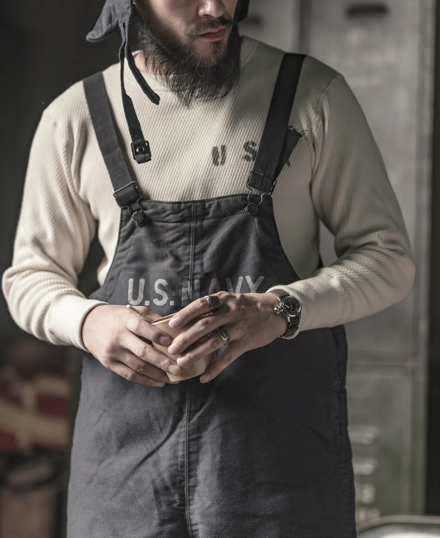 US Naval Raschel Knitting Waffle Thermal Shirt - Image 3