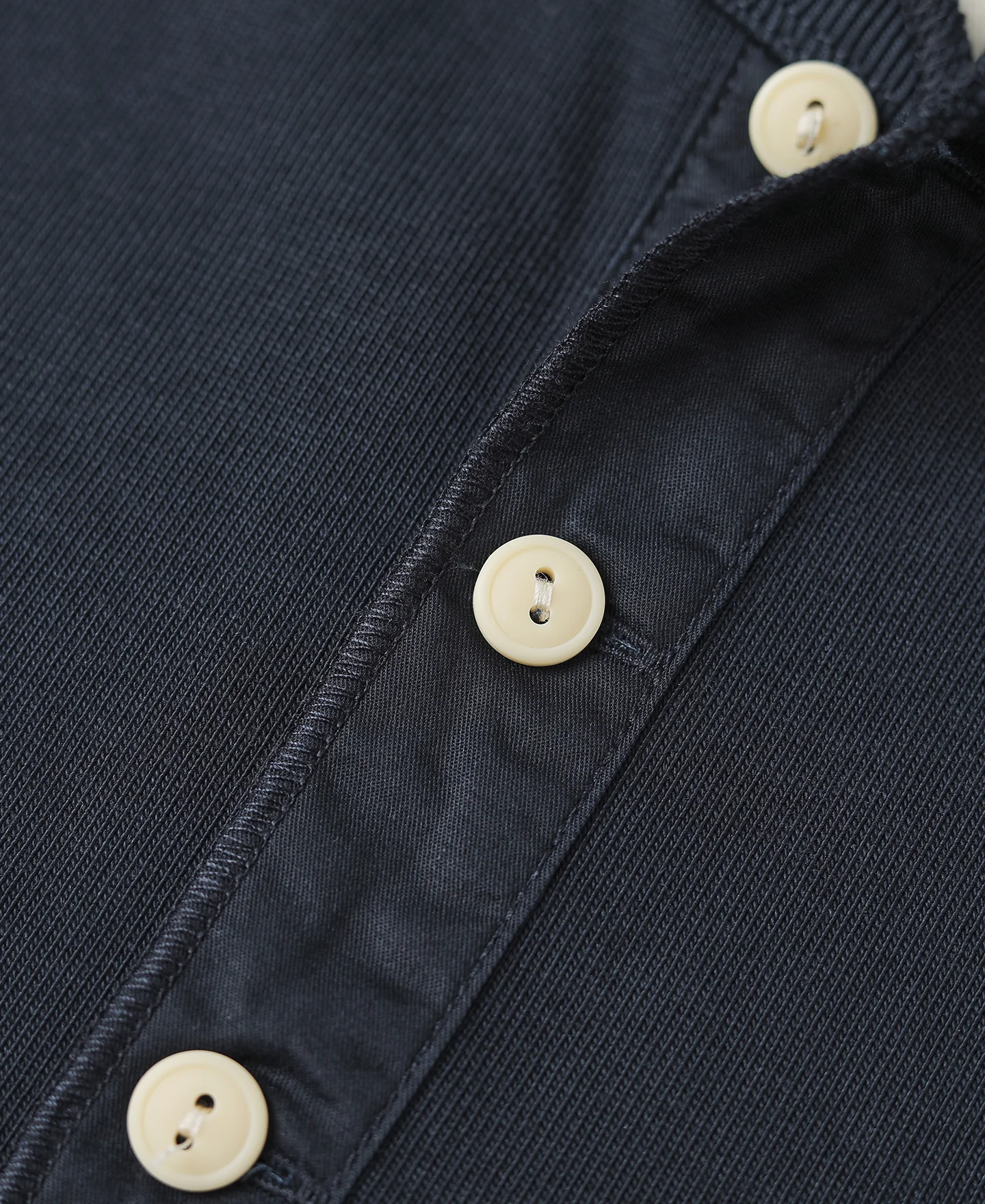 Vintage Long Sleeve Henley Shirt - Navy - Image 8