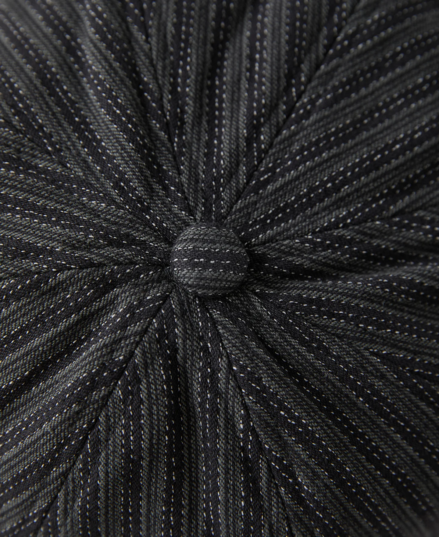 Yarn-Dyed Stripe Newsboy Cap - Black Gray - Image 8